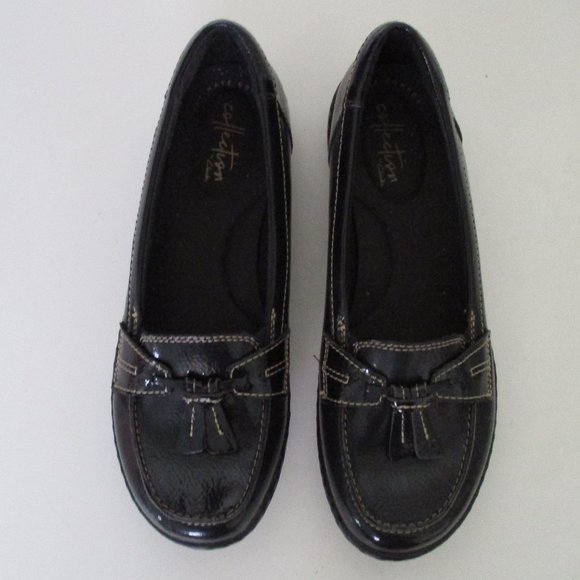 Collection by Clarks Womens Black Faux Leather Tassel Loafer NWOB - Size 7M - Picture 8 of 9